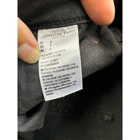 American Eagle hi rise shortie black size 0 - Picture 3 of 9